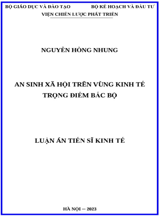 Luận án An sinh xã hội trên vùng kinh tế trọng điểm Bắc Bộ