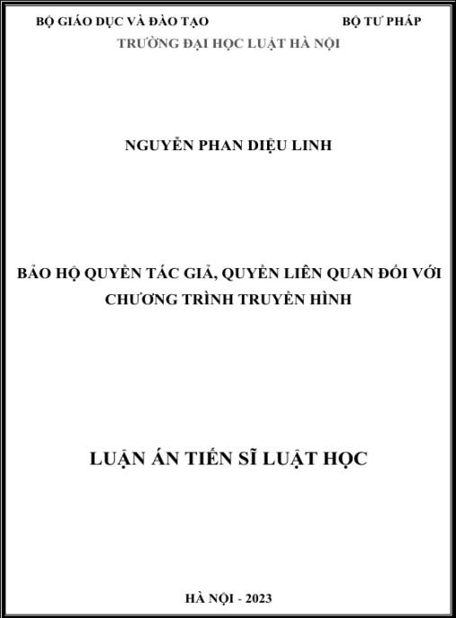 Luận án Bảo hộ quyền tác giả, quyền liên quan đối với chương trình truyền hình