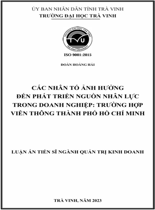 Luận án Các nhân tố ảnh hưởng đến phát triển nguồn nhân lực trong doanh nghiệp: Trường hợp Viễn thông Thành phố Hồ Chí Minh