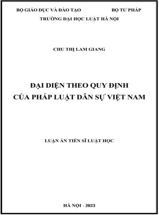 Luận án Đại diện theo quy định của pháp luật dân sự Việt Nam