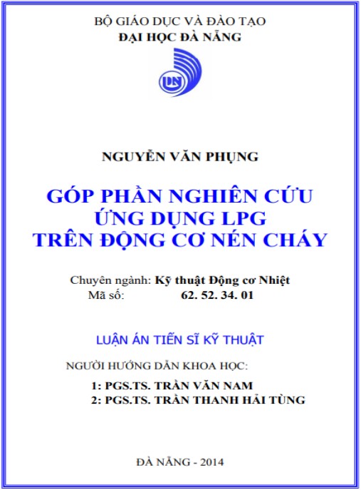 Luận án Góp phần nghiên cứu ứng dụng LPG trên động cơ nén cháy