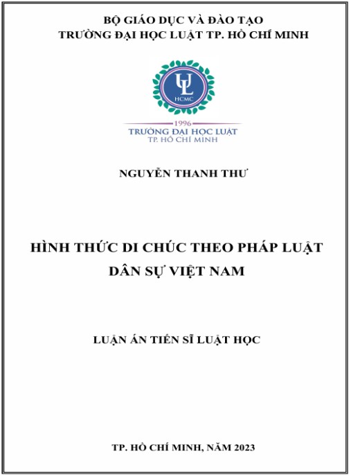 Luận án Hình thức di chúc theo pháp luật dân sự Việt Nam