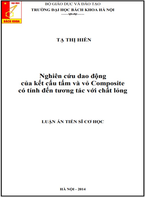 Luận án Nghiên cứu dao động của kết cấu tấm và vỏ Composite có tính đến tương tác với chất lỏng