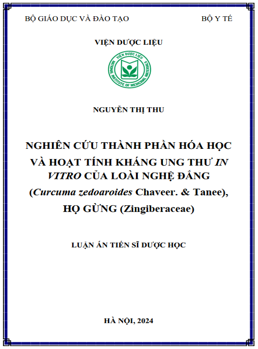 Luận án Nghiên cứu thành phần hóa học và hoạt tính kháng ung thư in vitro của loài Nghệ đắng