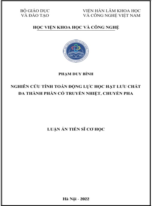 Luận án Nghiên cứu tính toán động lực học hạt lưu chất đa thành phần có truyền nhiệt, chuyển pha