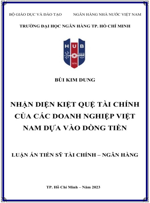 Luận án Nhận Diện Kiệt Quệ Tài Chính Của Các Doanh Nghiệp Việt Nam Dựa Vào Dòng Tiền