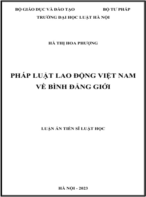 Luận án Pháp luật lao động Việt Nam về bình đẳng giới