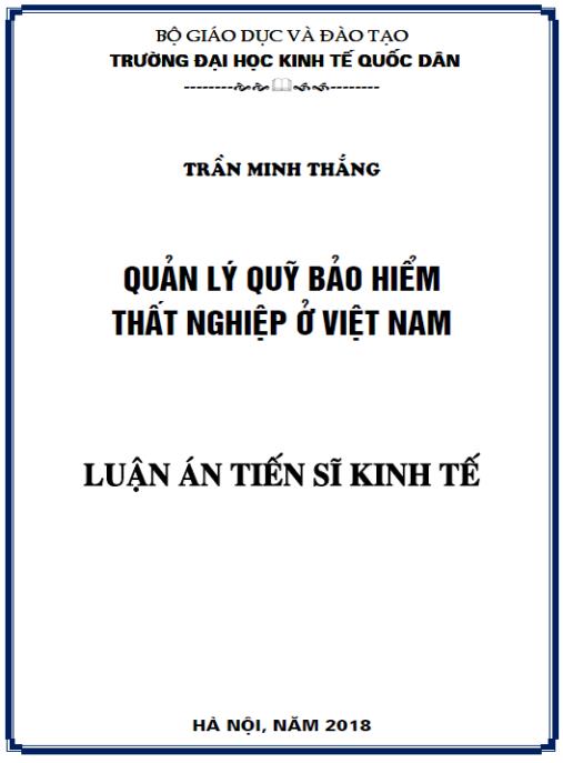 Luận án Quản lý Quỹ Bảo hiểm thất nghiệp ở Việt Nam