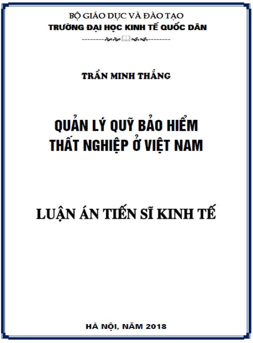 Luận án Quản lý Quỹ Bảo hiểm thất nghiệp ở Việt Nam