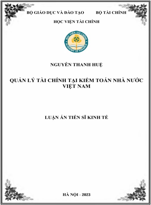 Luận án Quản lý tài chính tại Kiểm toán nhà nước Việt Nam