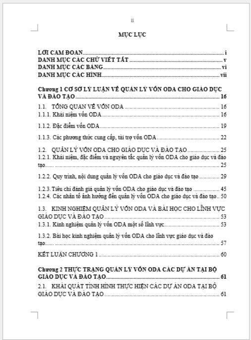 Luận án Quản lý vốn ODA các dự án tại Bộ Giáo dục và Đào tạo Việt Nam
