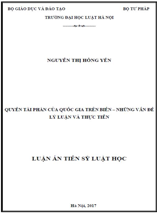 Luận án Quyền tài phán của quốc gia trên biển – những vấn đề lý luận và thực tiễn