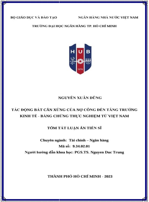 Luận án Tác động bất cân xứng của nợ công đến tăng trưởng kinh tế – Bằng chứng thực nghiệm từ Việt Nam