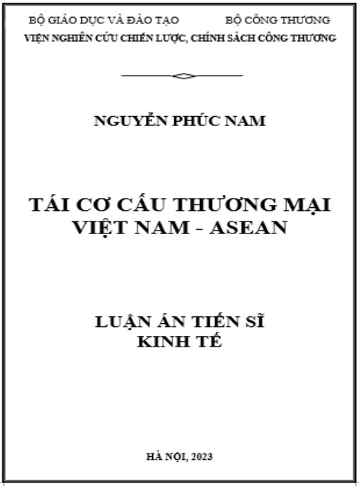 Luận án Tái cơ cấu thương mại Việt Nam – ASEAN