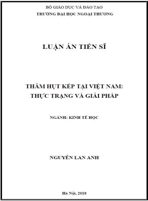 Luận án Thâm hụt kép tại Việt Nam: Thực trạng và giải pháp