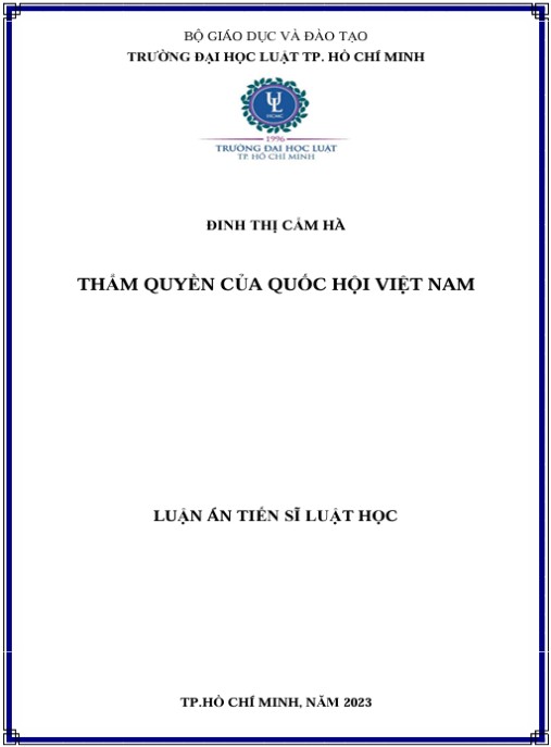 Luận án Thẩm quyền của Quốc hội Việt Nam