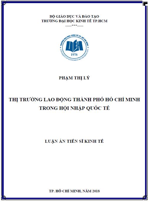 Luận án Thị trường lao động Thành phố Hồ Chí Minh trong hội nhập quốc tế