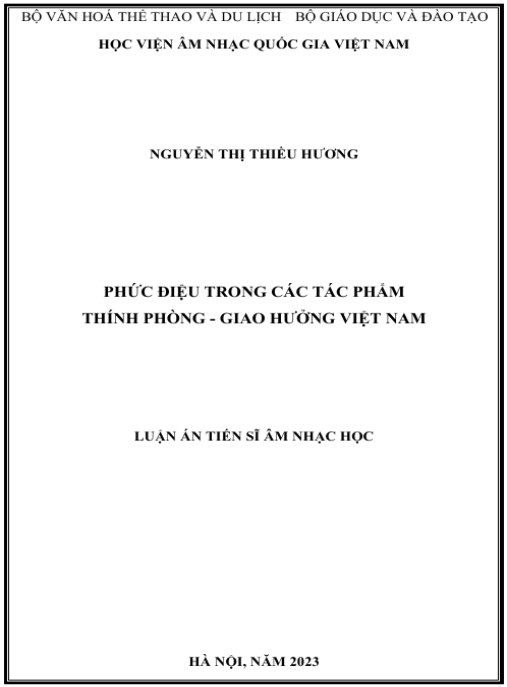 Luận án Phức điệu trong các tác phẩm thính phòng – giao hưởng Việt Nam