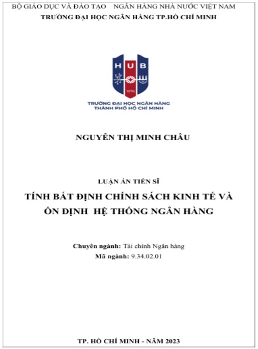 Luận án Tính bất định chính sách kinh tế và ổn định hệ thống ngân hàng