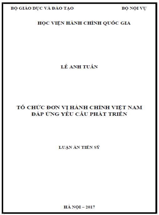 Luận án Tổ chức đơn vị hành chính Việt Nam đáp ứng yêu cầu phát triển