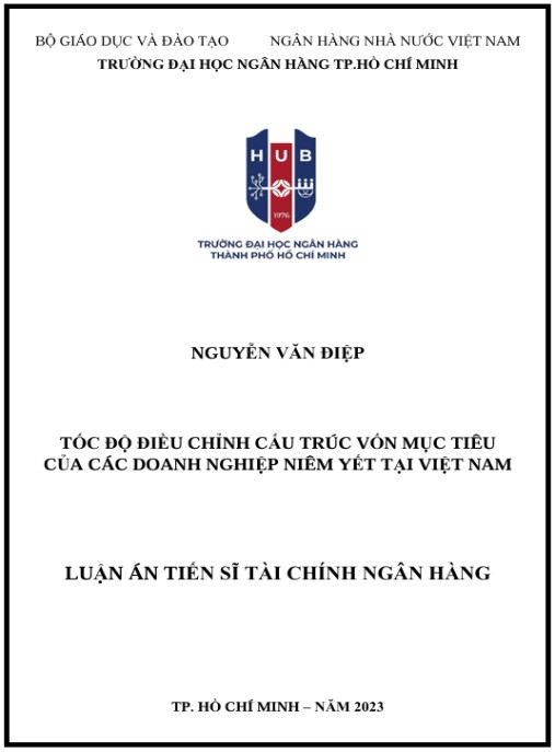 Luận án Tốc độ điều chỉnh cấu trúc vốn mục tiêu của các doanh nghiệp niêm yết tại Việt Nam