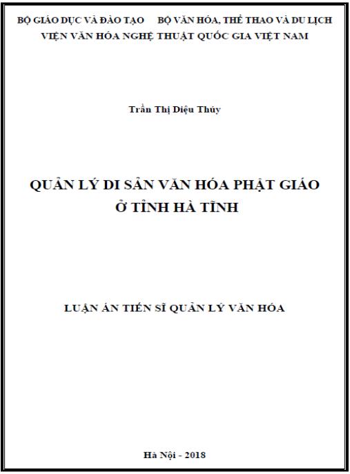 Luận án Viện Văn hóa Nghệ thuật Quốc gia Việt Nam