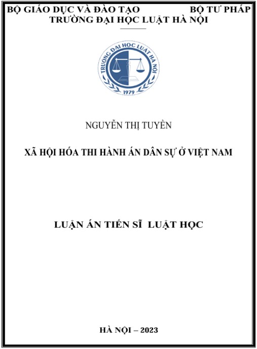 Luận án Xã hội hoá thi hành án dân sự ở Việt Nam