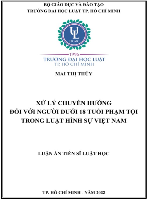 Luận án Xử lý chuyển hướng đối với người dưới 18 tuổi phạm tội trong Luật Hình sự Việt Nam