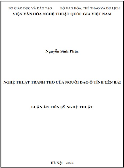 Luận án Nghệ thuật tranh thờ của người Dao ở tỉnh Yên Bái