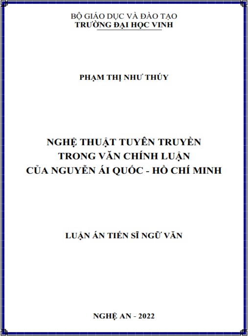 Luận án Nghệ thuật tuyên truyền trong văn chính luận của Nguyễn Ái Quốc – Hồ Chí Minh