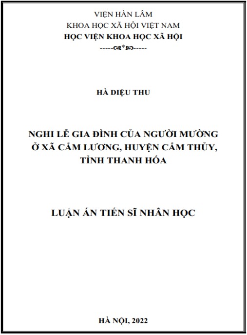 Luận án Nghi lễ gia đình của người Mường ở xã Cẩm Lương – huyện Cẩm Thủy – tỉnh Thanh Hóa
