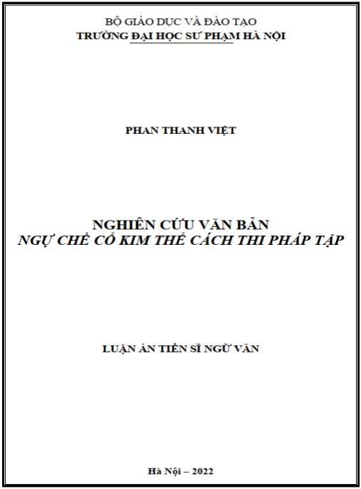 Luận án Nghiên cứu văn bản Ngự chế cổ kim thể cách thi pháp tập