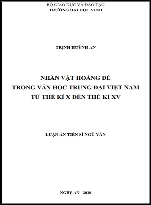 Luận án Nhân vật hoàng đế trong văn học trung đại Việt Nam từ thế kỉ X đến thế kỉ XV