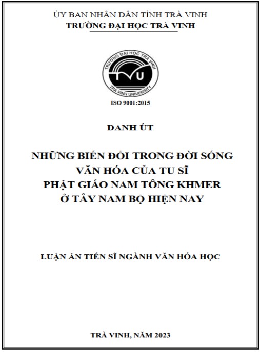 Luận án Những biến đổi trong đời sống văn hóa của tu sĩ Phật giáo Nam tông Khmer ở Tây nam bộ hiện nay
