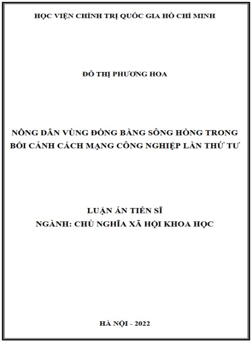 Luận án Nông dân vùng đồng bằng sông Hồng trong bối cảnh cách mạng công nghiệp lần thứ tư