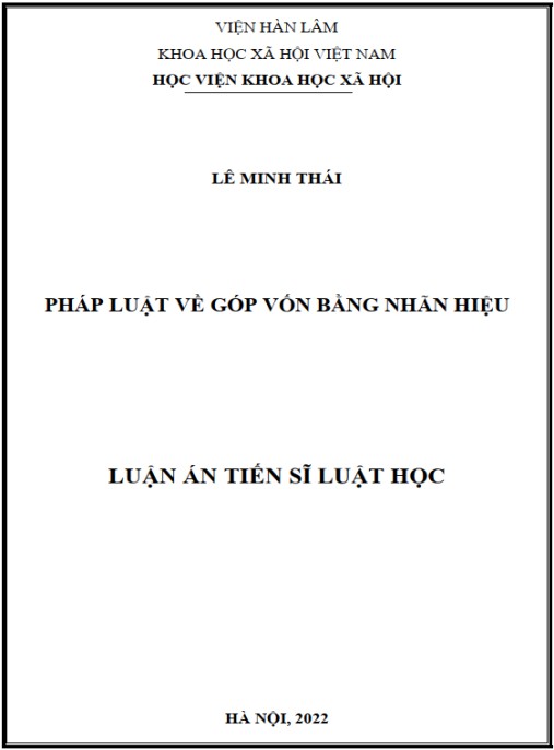 Luận án Pháp luật về góp vốn bằng nhãn hiệu