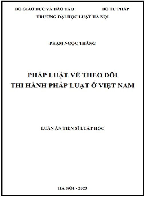 Luận án Pháp luật về theo dõi thi hành pháp luật ở Việt Nam