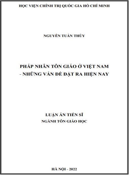 Luận án Pháp nhân tôn giáo ở Việt Nam – Những vấn đề đặt ra hiện nay