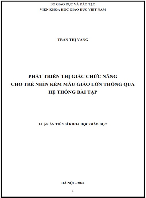 Luận án Phát triển thị giác chức năng cho trẻ nhìn kém mẫu giáo lớn thông qua hệ thống bài tập