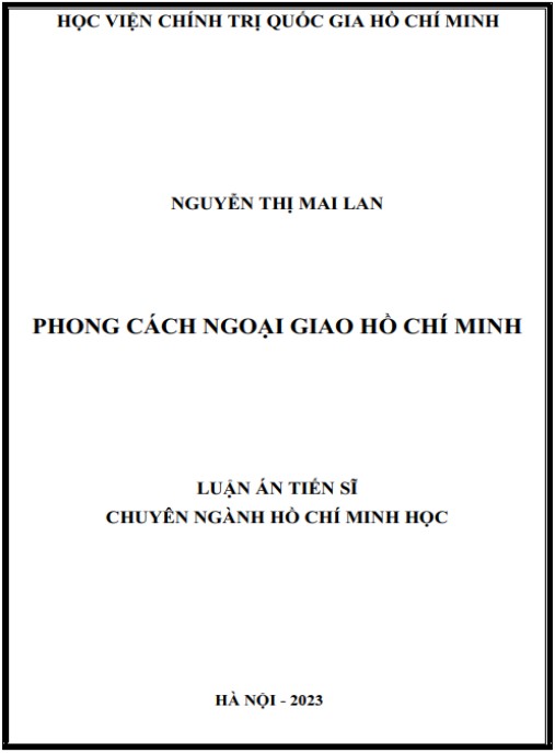 Luận án Phong cách ngoại giao Hồ Chí Minh