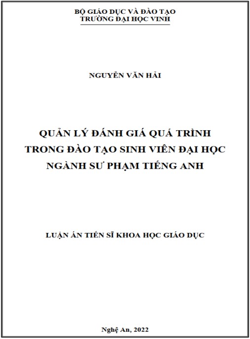 Luận án Quản lý đánh giá quá trình trong đào tạo sinh viên đại học ngành sư phạm tiếng Anh