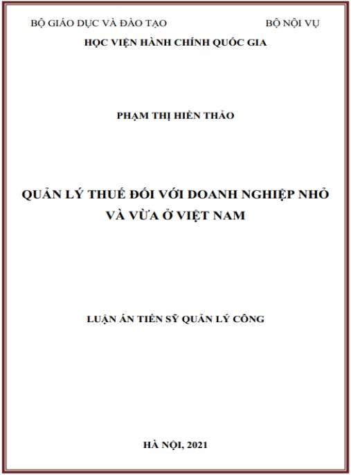 Luận án Quản lý thuế đối với doanh nghiệp nhỏ và vừa ở Việt Nam