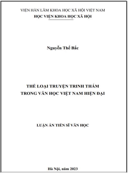 Luận án Thể loại truyện trinh thám trong văn học Việt Nam hiện đại