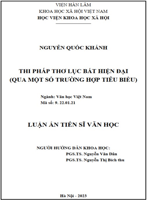 Luận án Thi pháp thơ lục bát hiện đại (qua một số trường hợp tiêu biểu)