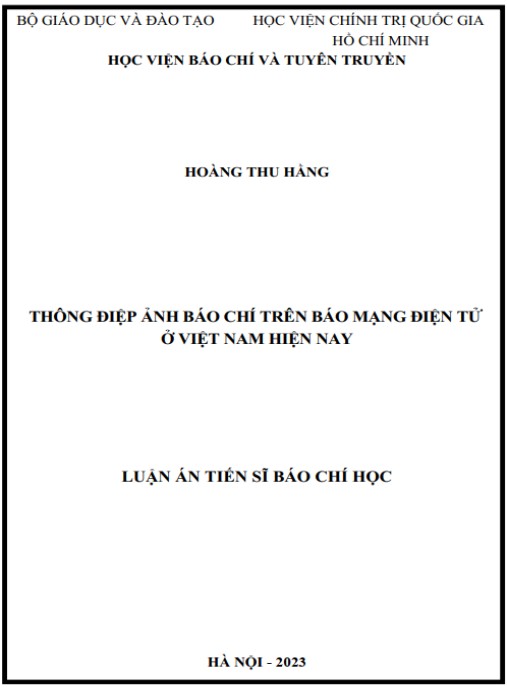Luận án Thông điệp ảnh báo chí trên báo mạng điện tử ở Việt Nam hiện nay