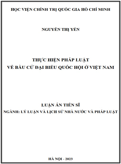 Luận án Thực hiện luật pháp về bầu cử đại biểu Quốc hội ở Việt Nam