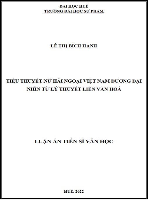 Luận án Tiểu thuyết nữ hải ngoại Việt Nam đương đại nhìn từ lý thuyết liên văn hoá