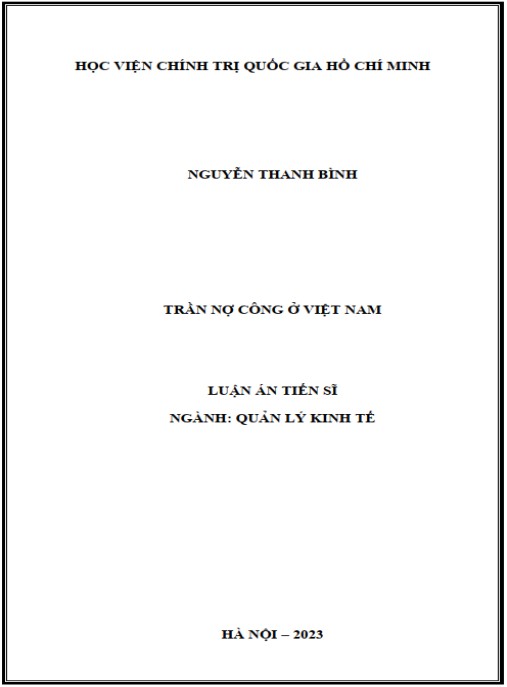 Luận án Trần nợ công ở Việt Nam