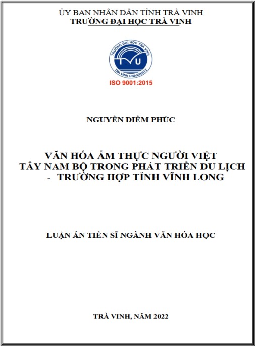Luận án Văn hóa ẩm thực người Việt Tây Nam Bộ trong phát triển du lịch – Trường hợp tỉnh Vĩnh Long