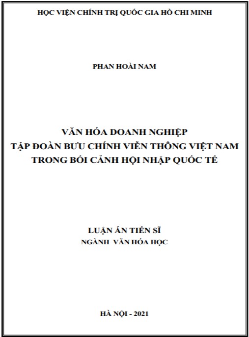 Luận án Văn hóa doanh nghiệp Tập đoàn Bưu chính Viễn thôn Việt Nam trong bối cảnh hội nhập quốc tế